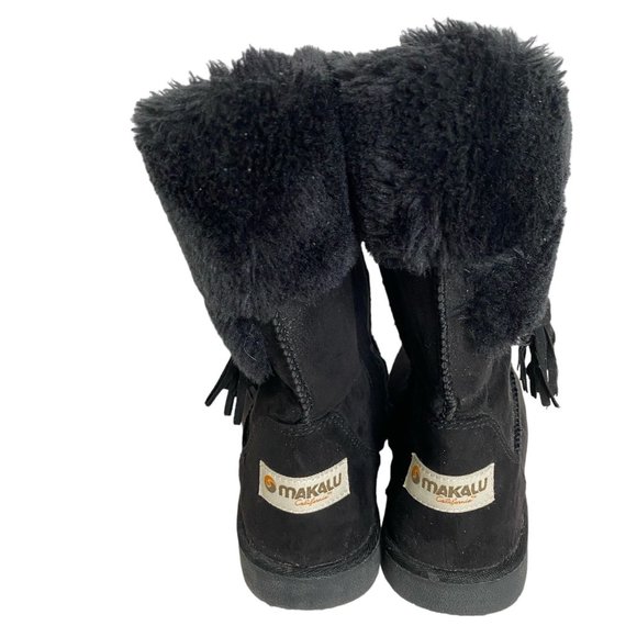 Makalu Womens Suede Boots with Side Zip and Fur Trim Size 5M Outdoor Streetwear - Picture 3 of 9